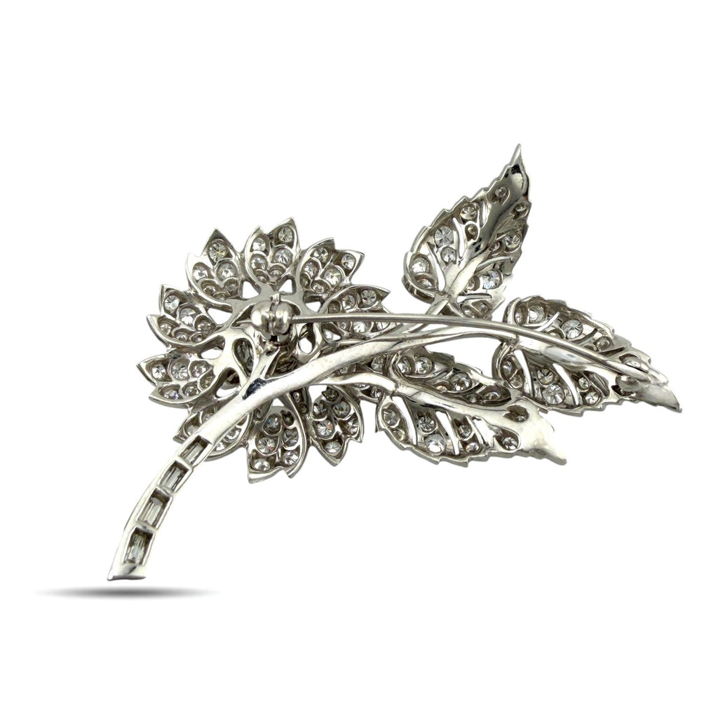 Platinum 4.38ct Diamond Flower Brooch