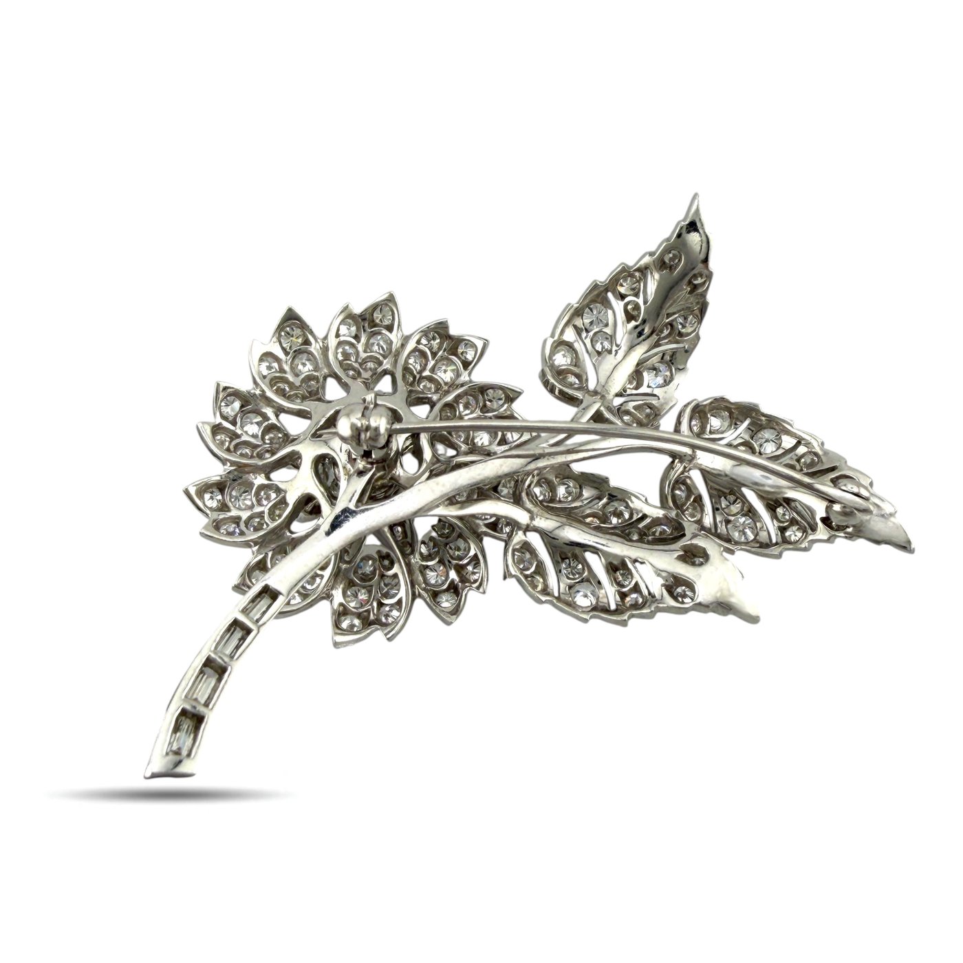 Platinum 4.38ct Diamond Flower Brooch