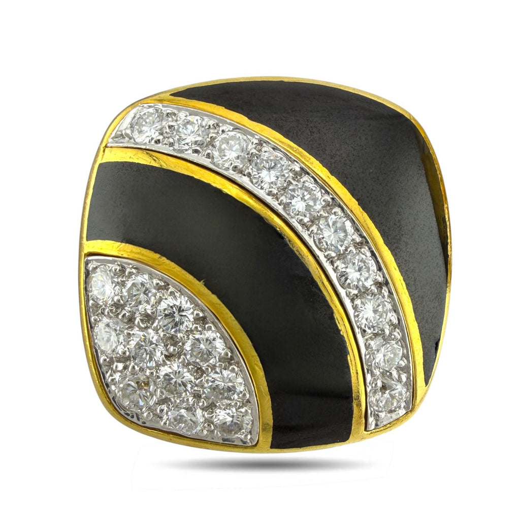 Tambetti 18K Yellow Gold 10ct Diamond and Black Onyx Jewelry Suite