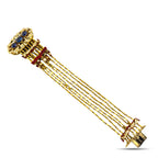 Antique 18K Yellow Gold Red Enamel 4.00ct Sapphire and 2.50ct Diamond Bracelet
