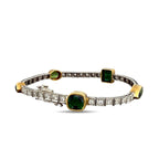 14K White Gold Peridot 1.80ct Diamond Bracelet