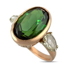Imperial Russian 14K Rose Gold 2.3ct Tourmaline and Diamond Ring