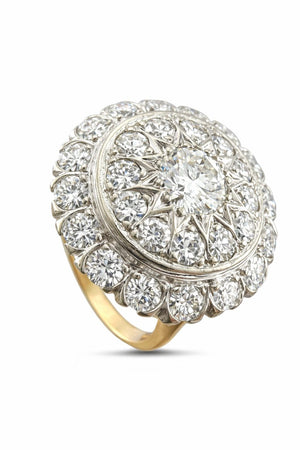 14K Yellow Gold Double Halo 2.07ct Diamond Ring