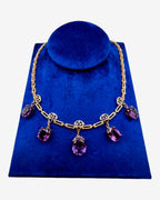 Vintage Gold and Amethyst Women's Necklace