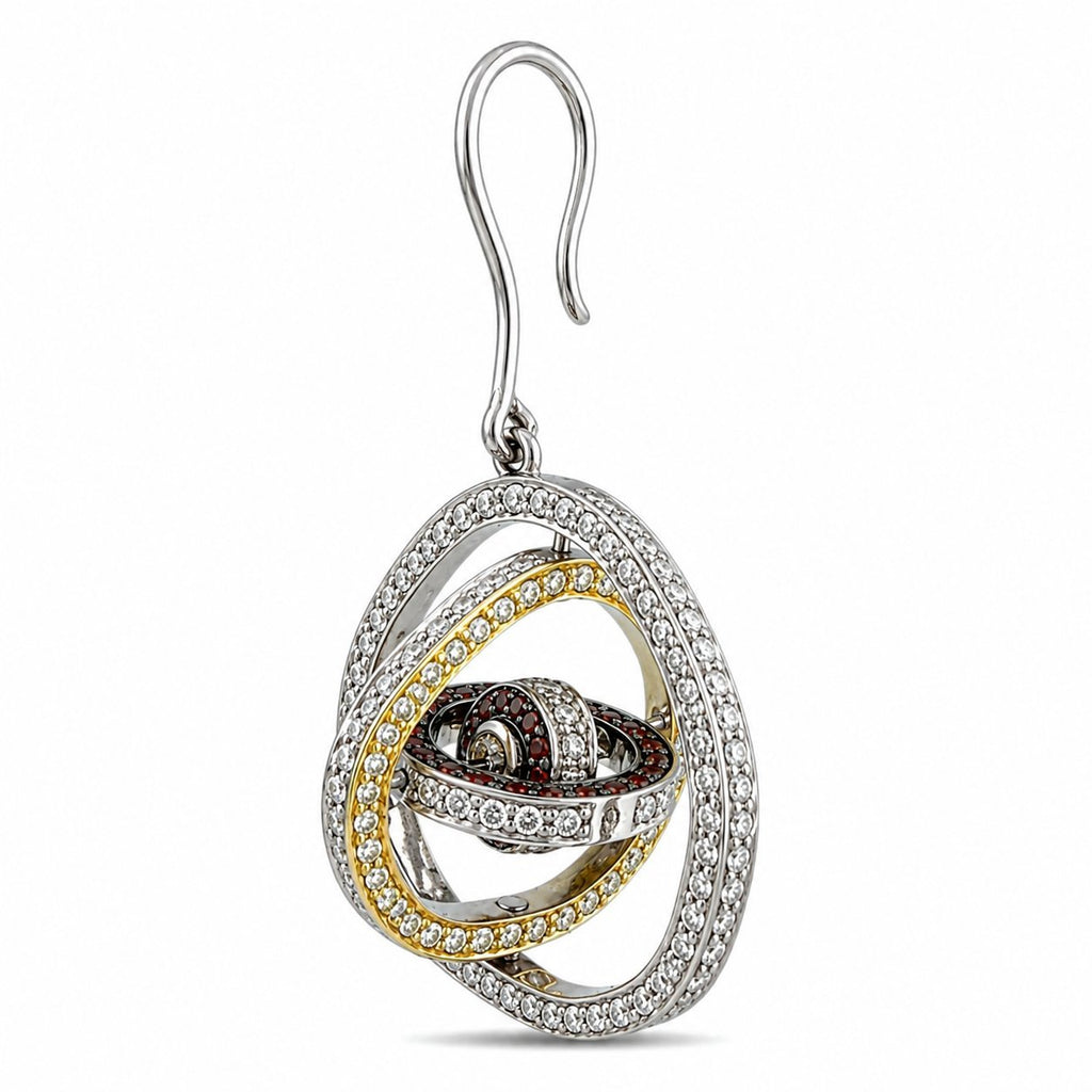Platinum 5.00ct Diamond Convertible Circle Earrings