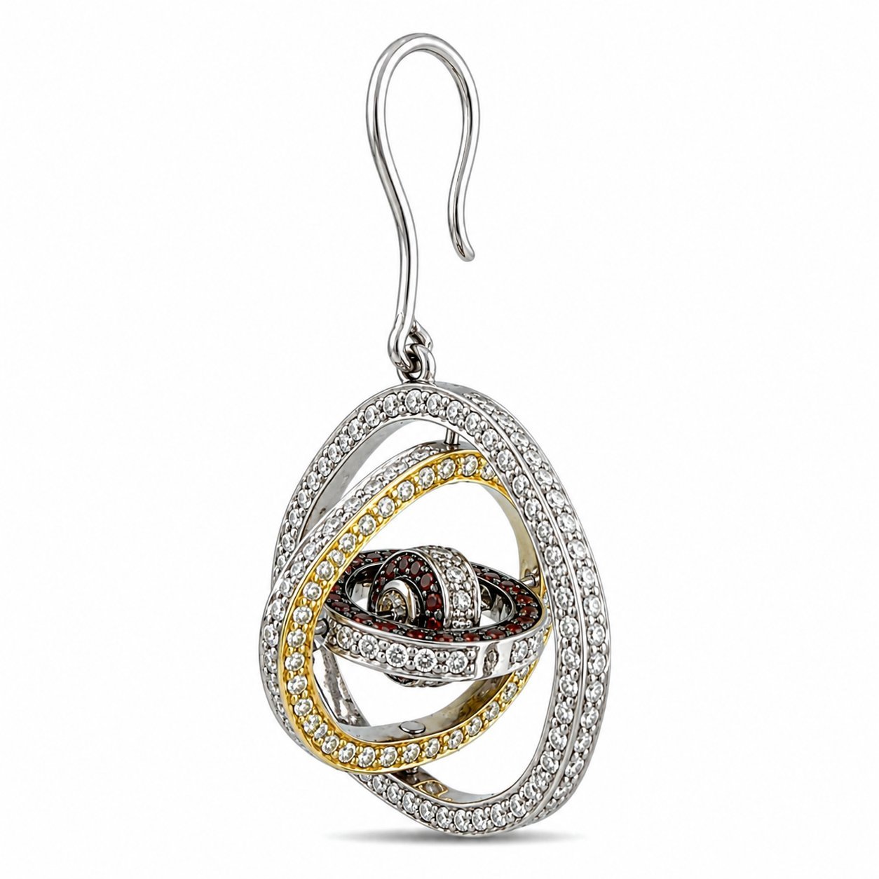 Platinum 5.00ct Diamond Convertible Circle Earrings
