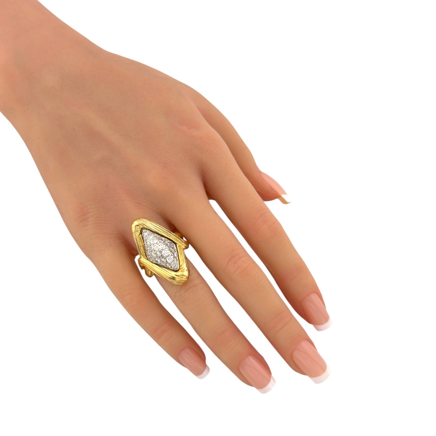 Yellow Gold 2.00ct Diamond Rhomboid Ring