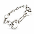 White gold link bracelet with interlocking oval and circle shapes