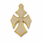 18K gold cross pendant with pavé diamonds