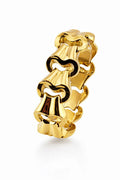 18K yellow gold link bracelet with rounded openwork chain links