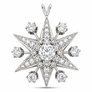 18K White Gold 6.30ct Diamond Star Pendant