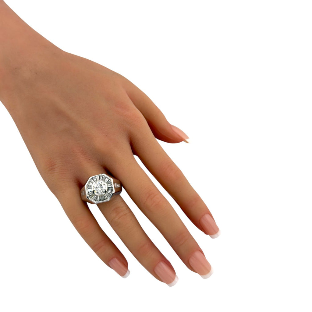 14K White Gold 1.95ct Diamond Statement Ring