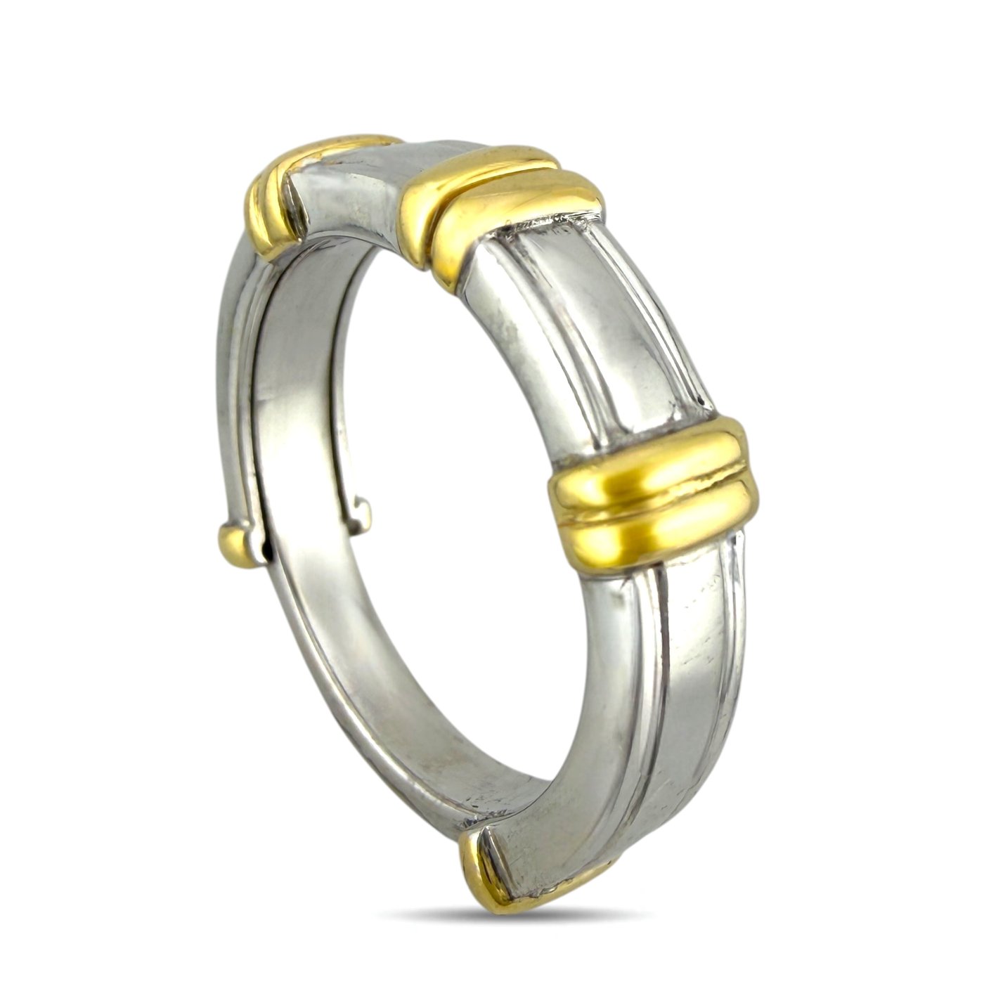 14K White and Yellow Gold Band Ring