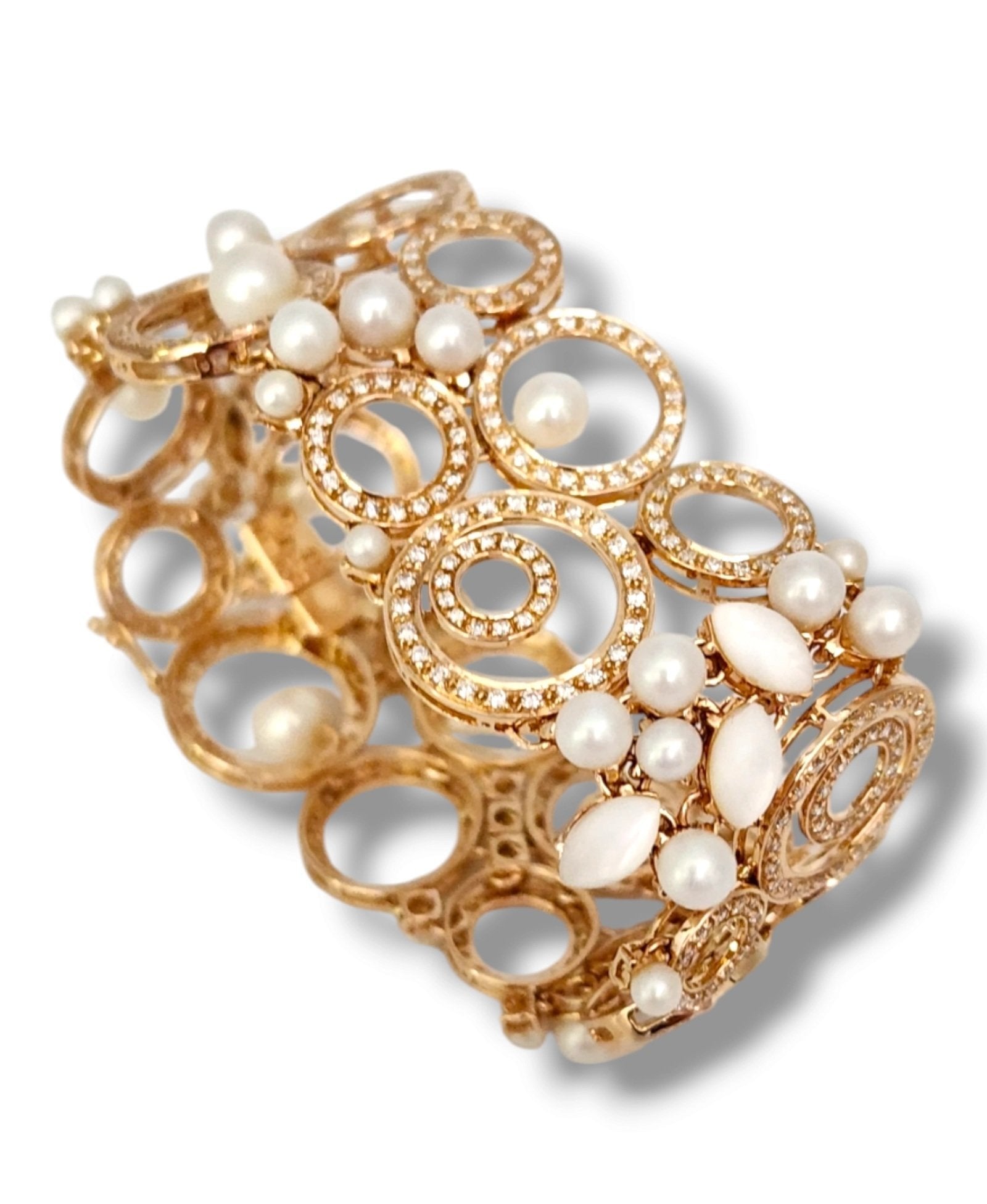 18 kt. Yellow gold, Gorgeous 18K Gold & Diamond  Bracelet 3.80  ct Diamonds -  3.80ct. tw. Diamond (Natural)