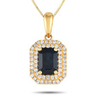 Exclusive 14K Yellow Gold 0.24ct Diamond and Sapphire Pendant Necklace PD4-15905YSA – Make a statement by adding this impecca