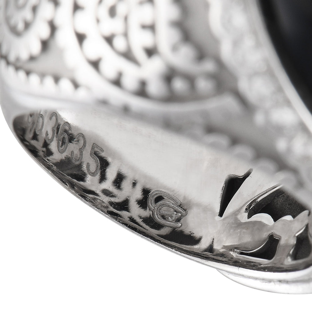 Carrera y Carrera 18K White Gold 0.35ct Diamond and Onyx Ring
