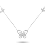 Exclusive 14K White Gold 0.86ct Diamond Butterfly Necklace – This 14K white gold necklace will continually capture your imagi