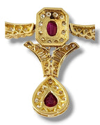 18K Gold Necklace Decorated with 11.6ct Diamonds and 7.5ct Rubies