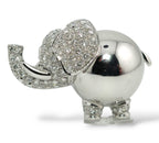 18K White Gold Elephant Pendant Adorned with 2ct Diamonds