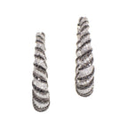 18K White Gold Zebra Hoop Earrings – This pair of hoop earrings are fun and flirty