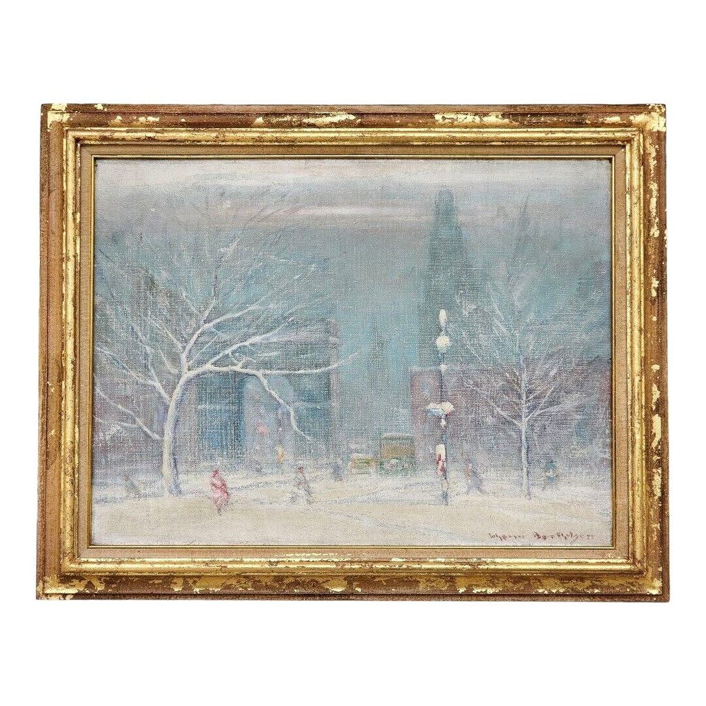 Washington Square Park in Winter Painting