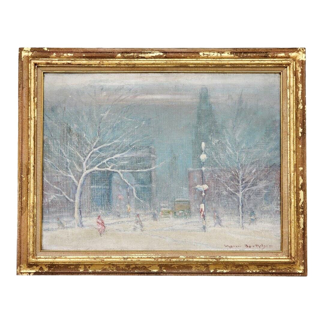 Washington Square Park in Winter Painting