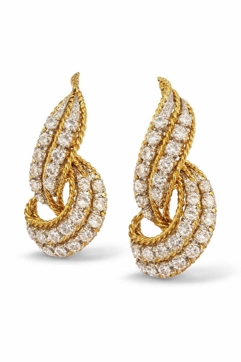 18K Yellow Gold & 3.84ct Diamond Earrings -  3.84ct. tw. Diamond (Natural)