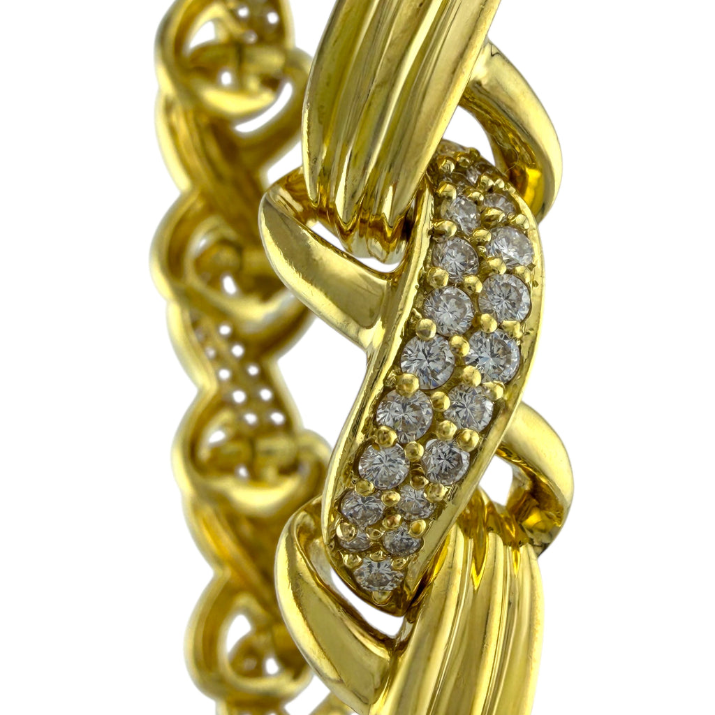 Jose Hess 18K Yellow Gold 7ct Diamond Necklace and Bracelet Suite