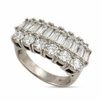 18K White Gold Multi Row 2.3ct Diamond Statement Ring