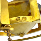 22K Yellow Gold Scottish Large Citrine Dynamic Polo Brooch
