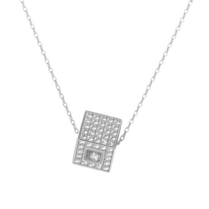 Chopard Happy Diamonds 18K White Gold Diamond Pave Cube Pendant