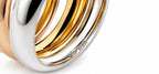 Italian Two Tone 18K  Gold and Diamond Ring