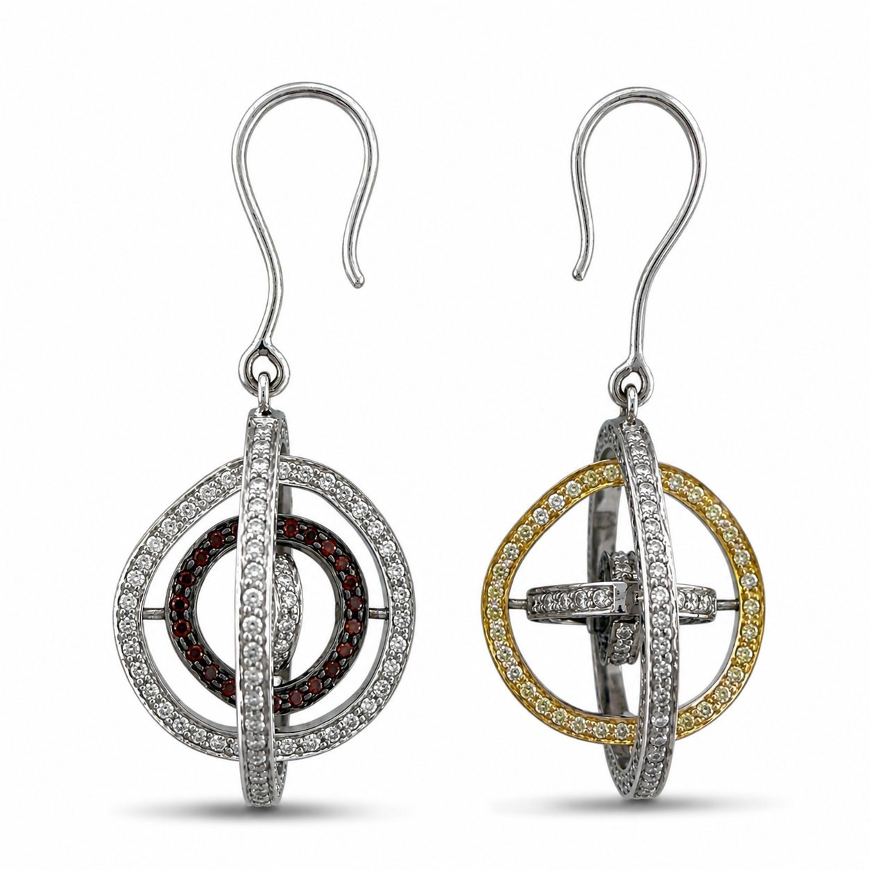 Platinum 5.00ct Diamond Convertible Circle Earrings