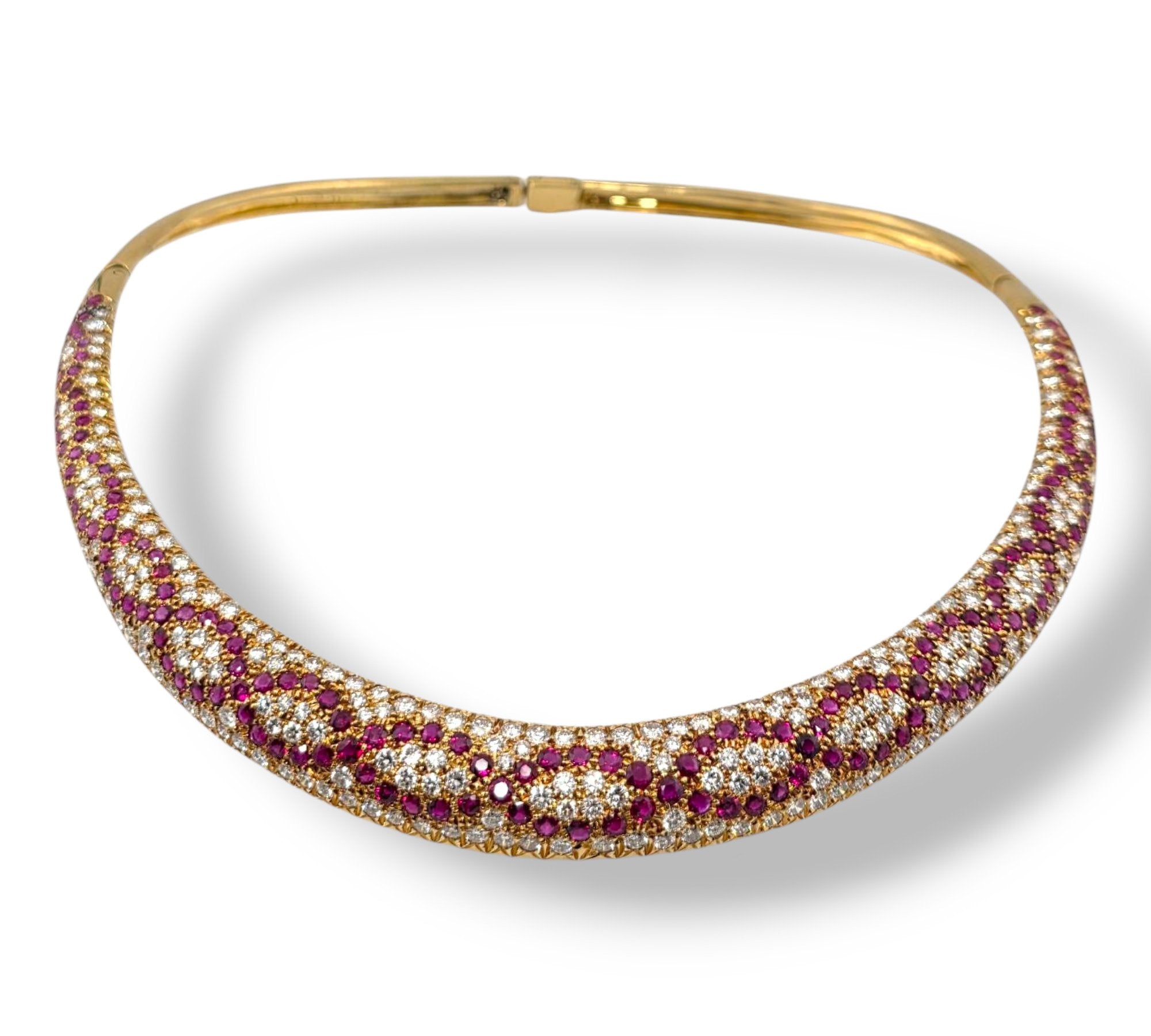 18K Gold 8.3ct Ruby and 13.5ct Diamond Necklace
