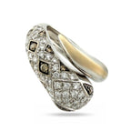 Serpentine Viper 18K White Gold 1ct Diamond Wrap Ring