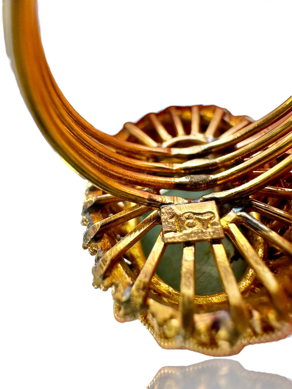 18K Yellow Gold Ring with Turquoise Stone
