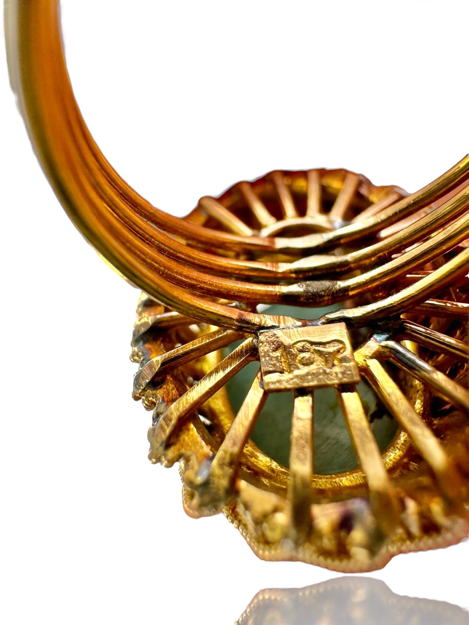 18K Yellow Gold Ring with Turquoise Stone