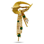18K Yellow Gold Emerald and Diamond Clip-On Earrings