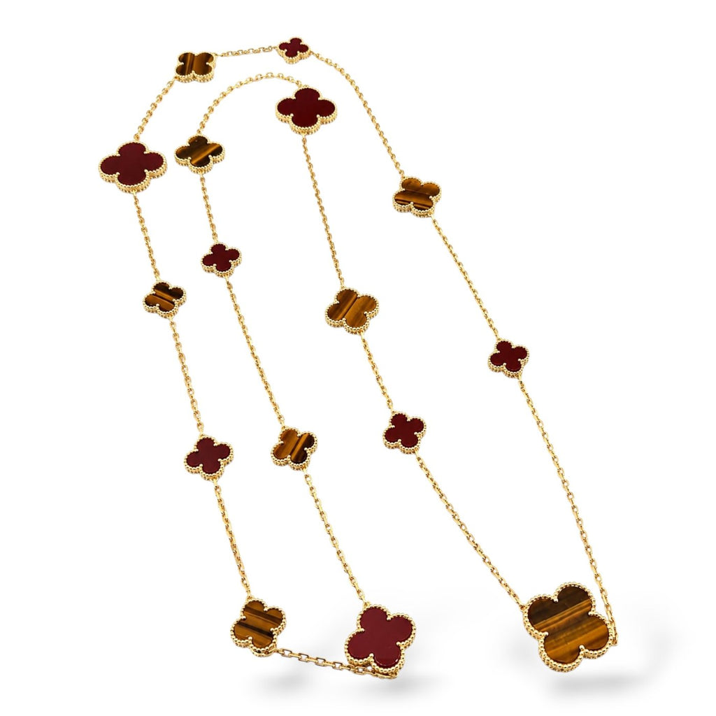 Van Cleef & Arpels 18k Gold Magic Alhambra long necklace, 16 motifs