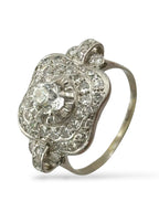 Art Deco Platinum Ring with 1.29ct of Diamonds Including a 0.6ct Center Stone