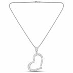 14K White Gold 1.50ct Diamond Heart Pendant Necklace
