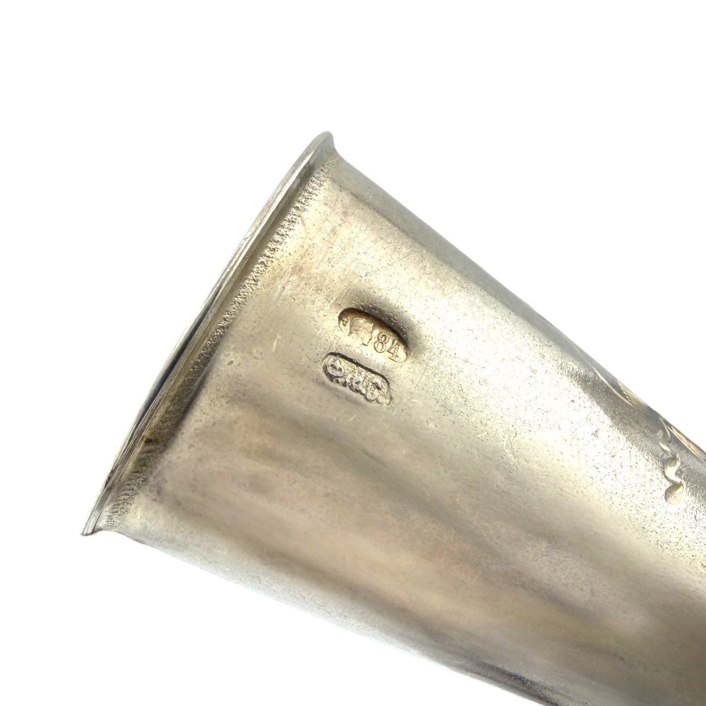 Imperial Russian 84 Zolotnik Silver Pair of Antique Cups