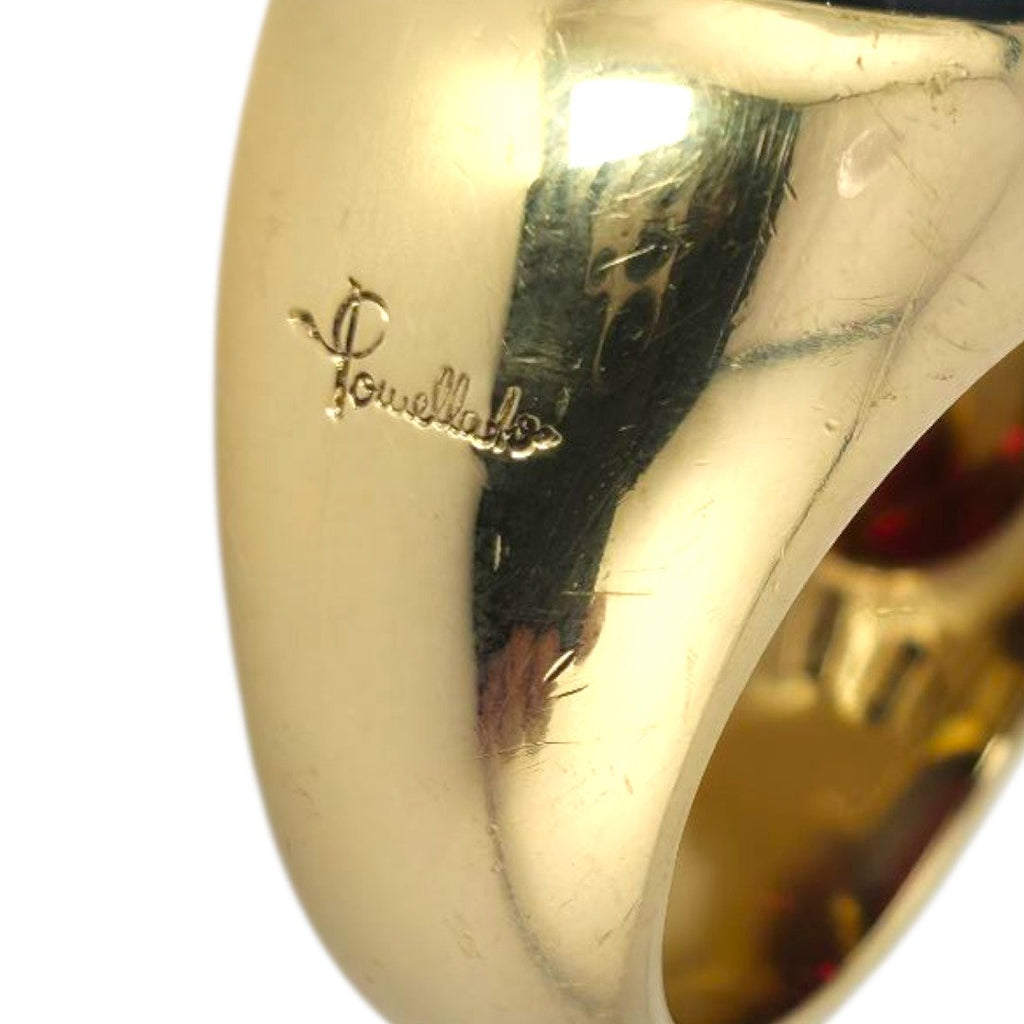 Pomellato - 18 kt. Yellow gold, Pomellato 18K Yellow Gold Red Garnet Ring Garnet