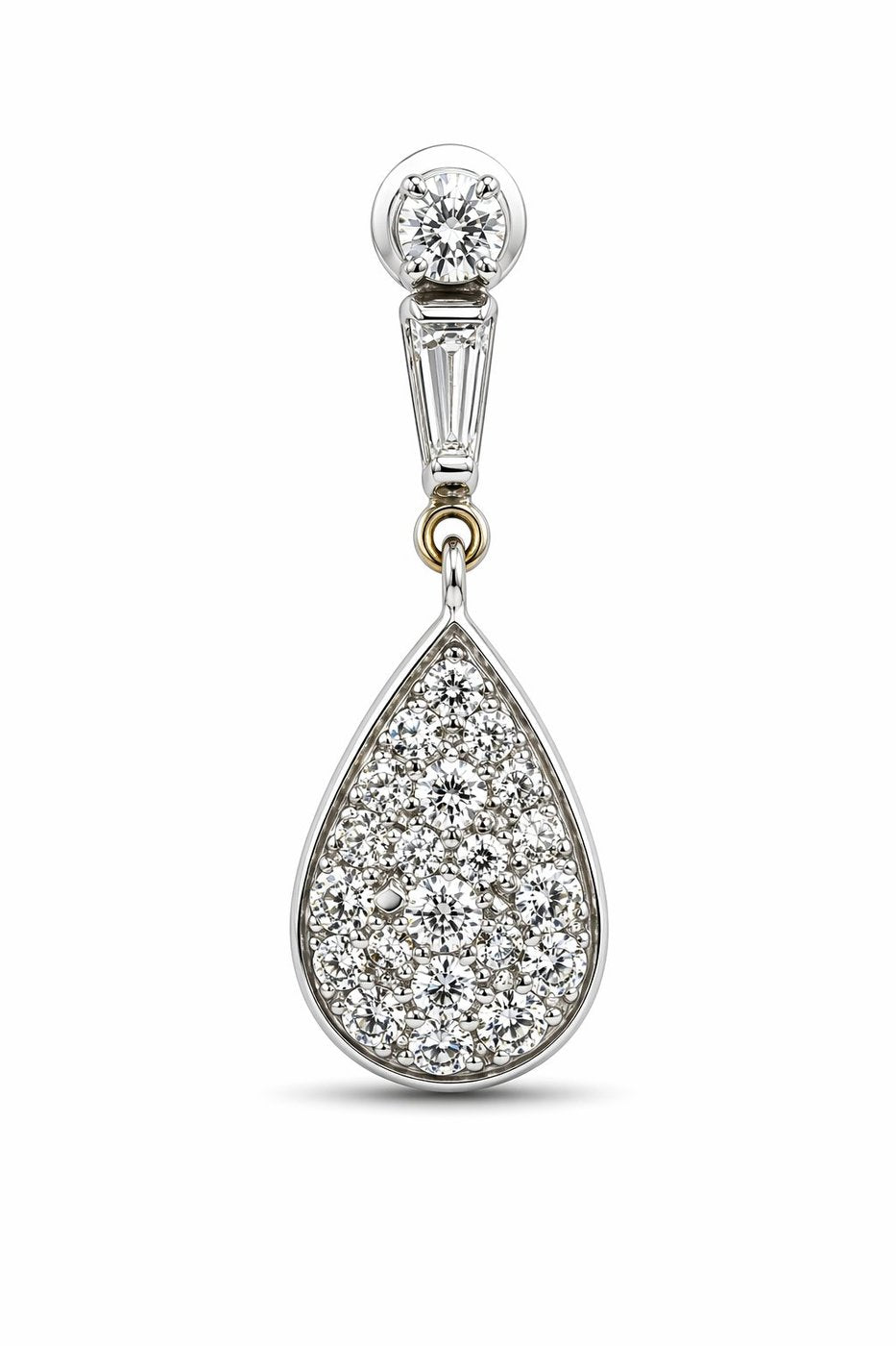 14K White Gold 1.75ct Diamond Teardrop Earrings