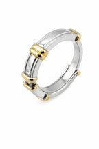 14K White and Yellow Gold and Diamond Band Ring