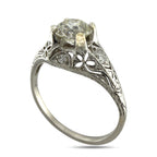 Sculpted Platinum 1.03ct Diamond Ring