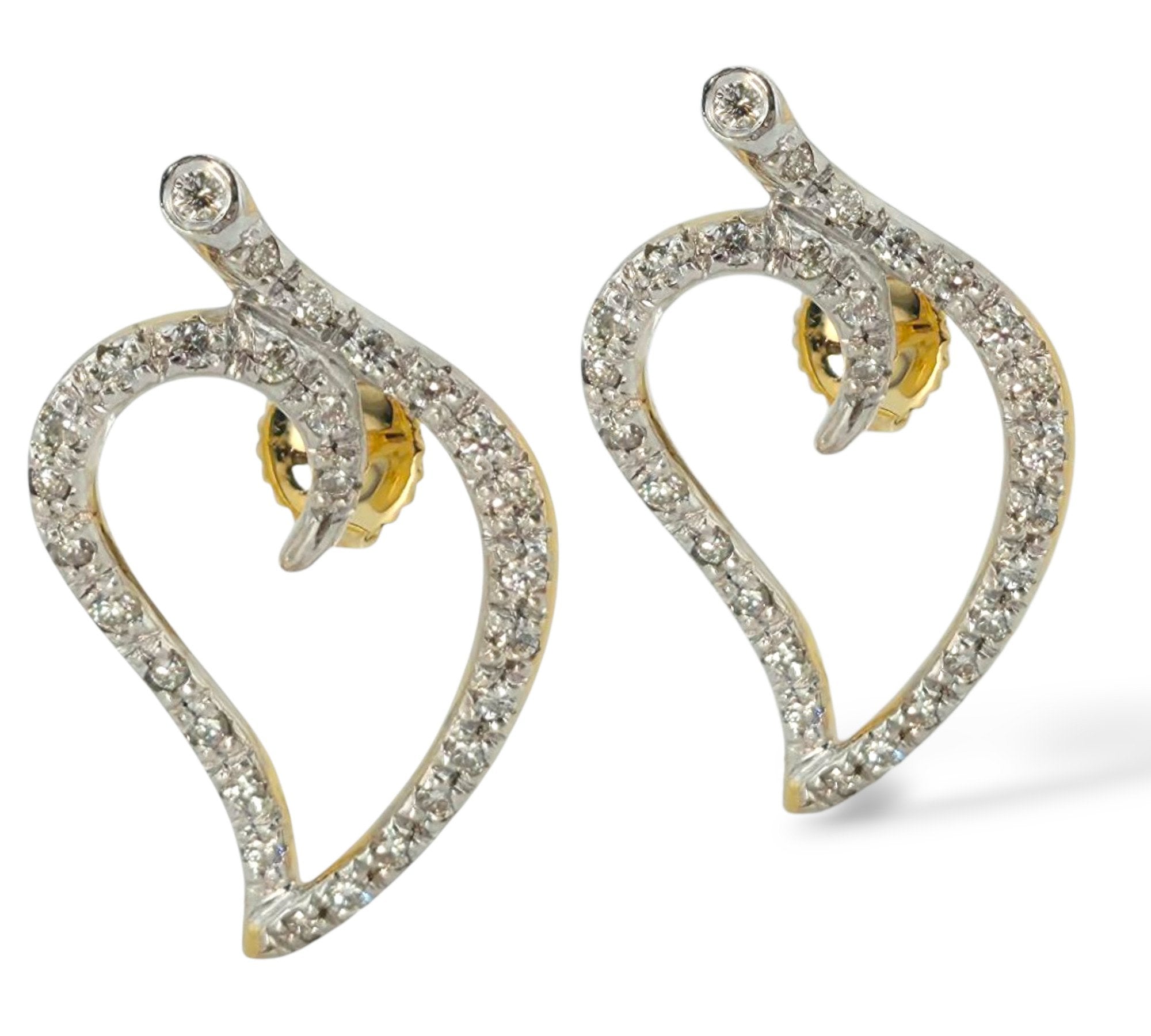 Tiffany & Co. 18K Yellow Gold Heart-Shaped Diamond Earrings