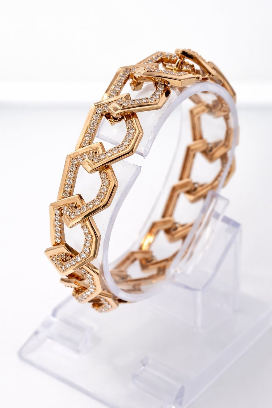18K Gold Natural Diamond Link Bracelet – Approx. 3.55ct