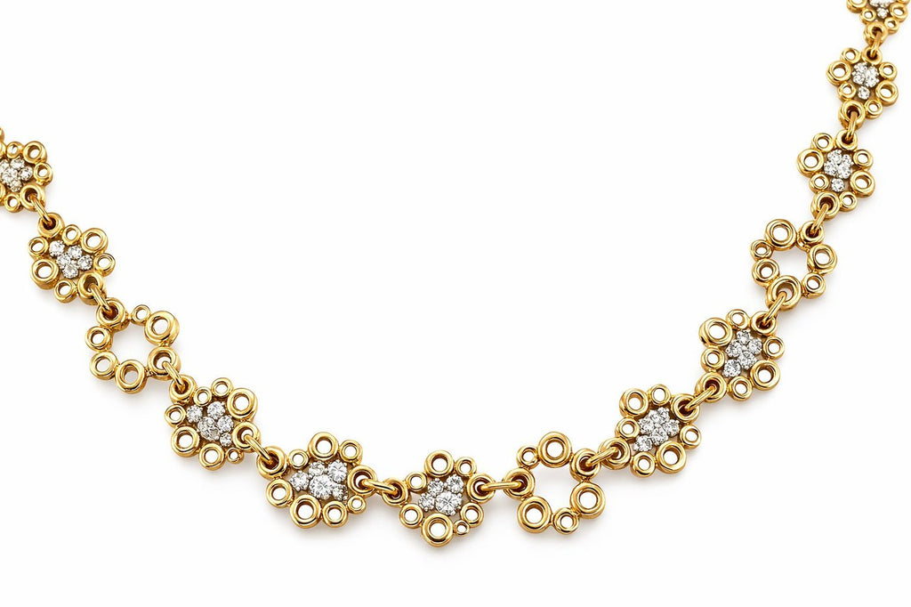 Roberto Coin 18K Rose Gold Bubble Motif Diamond Necklace