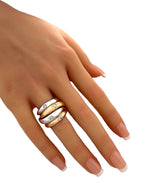 Two-Tone 18K Rose and White Gold 0.16ct Diamond Ring